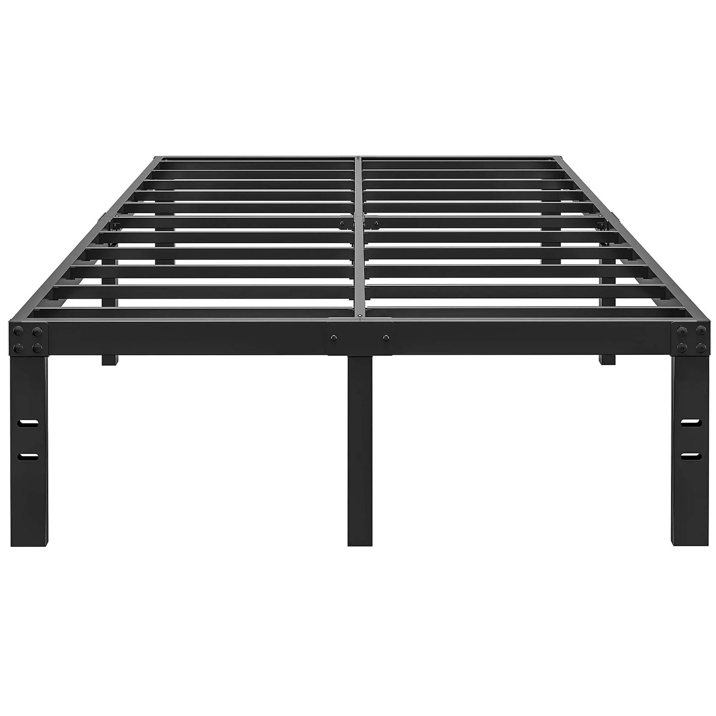 14 Inch Metal Bed Frame - Single Black Basic Steel Slats Platform, Easy Assembly Heavy Duty Noise Free Bedframes, No Box Spring