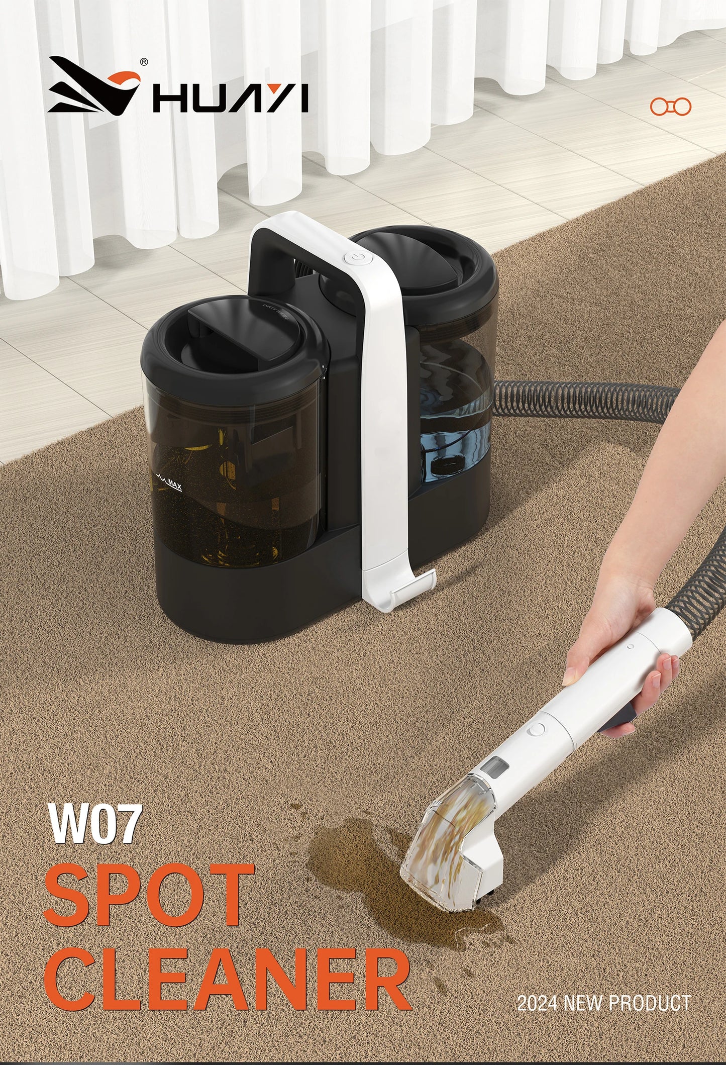 ROBOEVO Spot Cleaner 600/450W 15/11KPa Handheld Carpet Cleaner for Sofa Curtain Spray Suction Integrated Machine Clean Machine