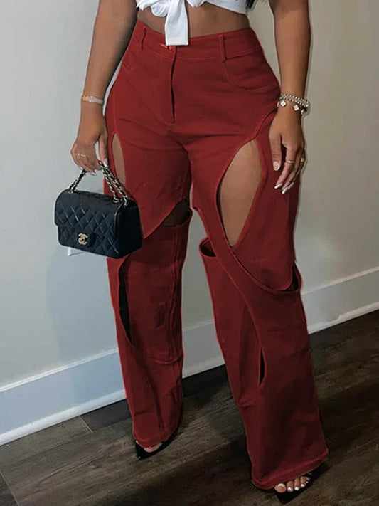 ✨ Blue-Green Contrast Patchwork Wide-Leg Trousers – Only $20.39! ✨