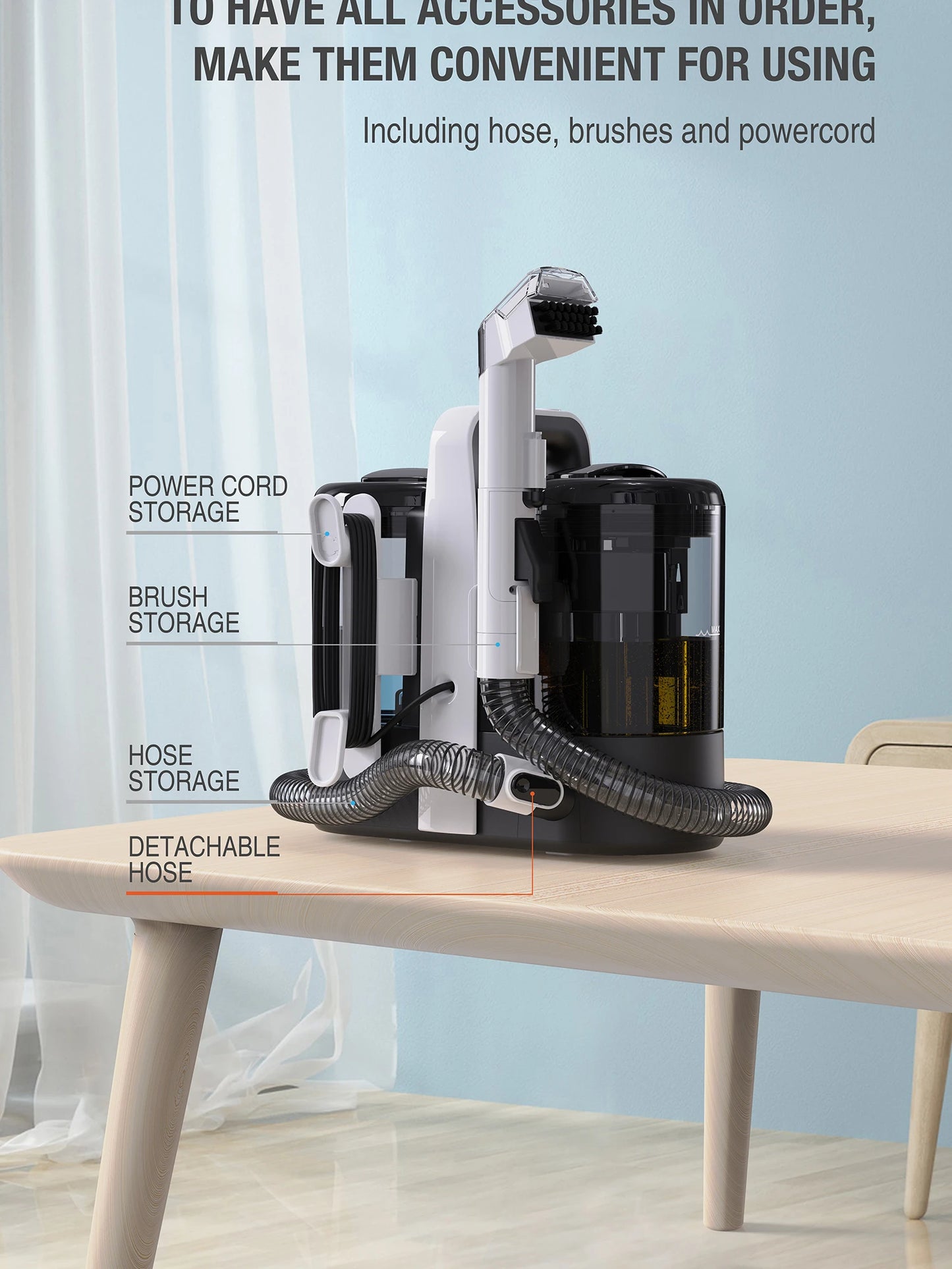 ROBOEVO Spot Cleaner 600/450W 15/11KPa Handheld Carpet Cleaner for Sofa Curtain Spray Suction Integrated Machine Clean Machine